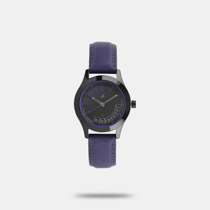 Fastrack All Nighters Quartz Analog Purple Dial Leather Strap Watch for Girls - NN6165NL01