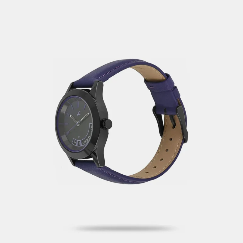 Fastrack All Nighters Quartz Analog Purple Dial Leather Strap Watch for Girls - NN6165NL01 - Image 2