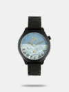 Give a modish look to your wrist by donning this women's analog watch from Fastrack's EDM collection. Safeguarded by a mineral glass, the black round dial housed in a 33 mm case features plain three hands functional on a quartz movement, a brand logo, stick markings at five-minute intervals, a date display window and a crown for time adjustment. The iris blue genuine leather strap fitted with a buckle clasp provides a proper fit on the wrist. Club this water-resistant timepiece with a pair of denim shorts and a stylish top to look distinct.