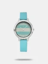 Set your fashion parameters high with this women's analog watch from the Space Rovers collection by Fastrack. Protected by a mineral glass, the purple round dial is housed in a 37 mm case. It exudes plain three hands, star motifs and a crown for time adjustment. The stainless steel strap vaunts a stunning black hue that enhances the look of the watch. Moreover, it is fitted with a push-button clasp that ensures a secure fit on the wrist.