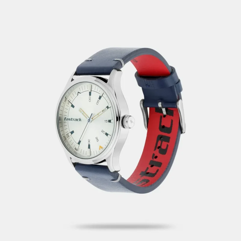 Fastrack I Love Me Quartz Analog Silver Dial Leather Strap Watch for Guys - NP3236SL01 - Image 2