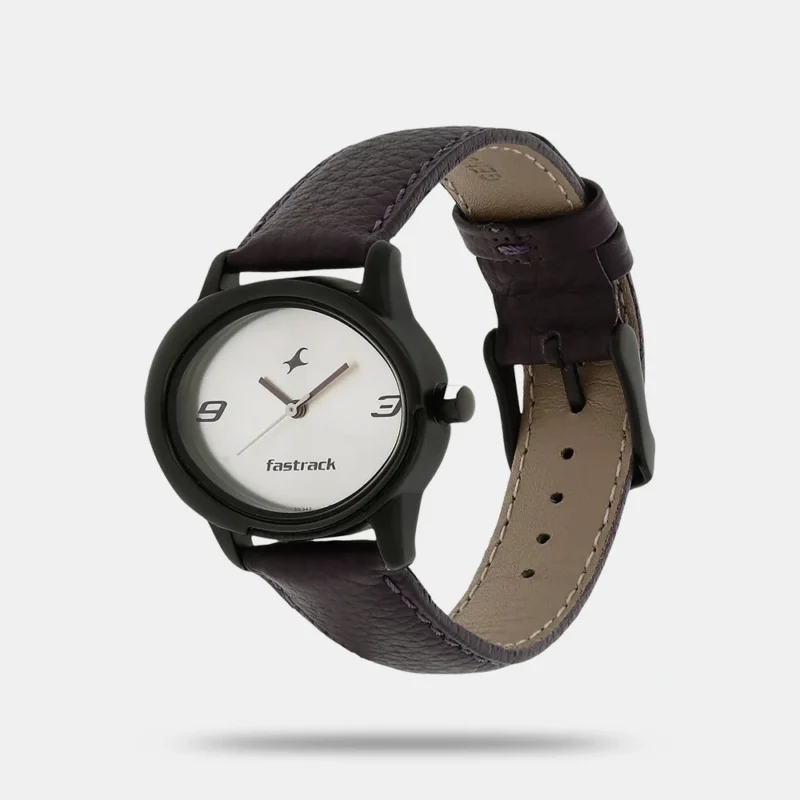 Fastrack Quartz Analog Silver Dial Leather Strap Watch for Girls - NP6098NL01 - Image 2