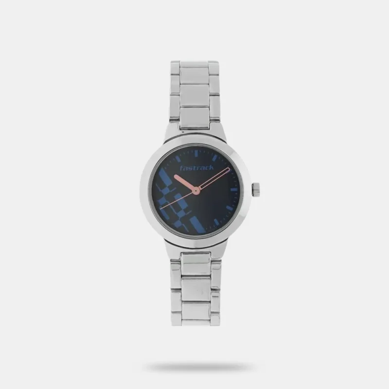 Fastrack Checkmate Quartz Analog Blue Dial Stainless Steel Strap Watch for Girls - NP6150SM03