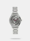 Even miss hard-to-please would fall in love with this trendy watch. The round dial has a black and grey pattern with numbering at the second, fourth, eighth and tenth hours. The silver hands stand out against the dark backdrop of the dial and make reading time simpler. The rich tan leather belt will help you create a lasting impression on anyone, whatsoever. Pair this timepiece with a white t-shirt and some blue jeans and get ready for a first sight that everyone will remember.