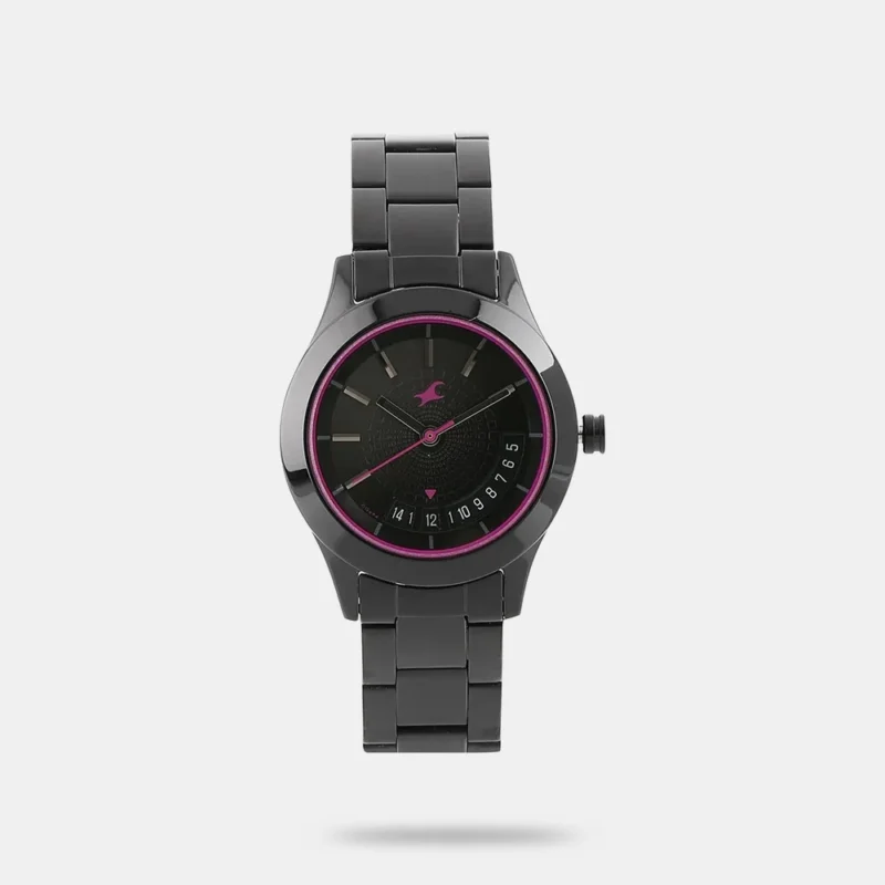 Fastrack All Nighters Quartz Analog Black Dial Metal Strap Watch for Girls - NP6165NM01