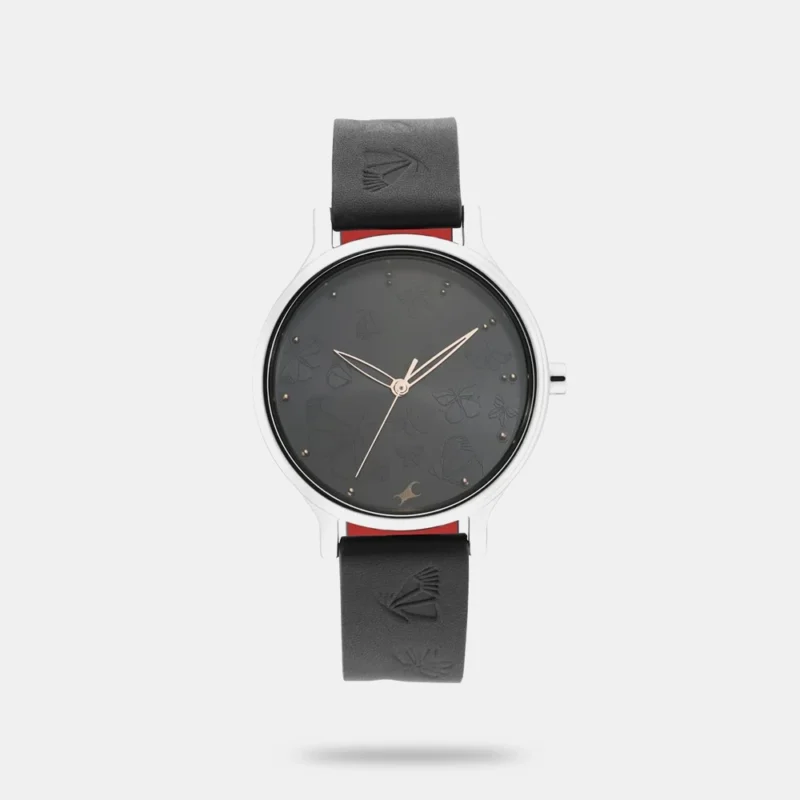 Fastrack I Love Me Quartz Analog Black Dial Leather Strap Watch for Girls - NP6189SL01