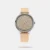 Accessorize your look with this water-resistant watch featuring a printed dial with date and day windows at 3 o’clock. The strap is made from genuine leather and is equipped with a tang buckle closure.