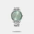 Add a tinge of subtlety to your look with this women's analog watch from the Stunners 3.0 collection by Fastrack. Encased in a 40.3 mm case, the green round dial features plain three hands and a crown for time adjustment. The stainless steel strap exudes a silver hue that accentuates the look of the watch. Moreover, it is fitted with a push button clasp to ensure a secure fit on the wrist.