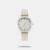 Enchant those nearby with this analog watch from Fastrack. Encased in a 32.3 mm case, the white round-shaped dial, features a plain 3-hand functionality, quartz movement and a crown for time adjustment. The leather strap comes in a SC hue that further elevates the look of the watch. Besides, it has a water resistance of up to 30 m and is completed with a buckle to ensure a secure fit on the wrist.
