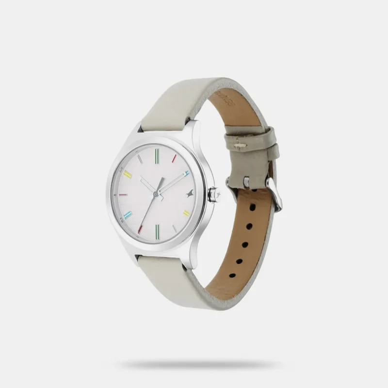 Fastrack Stunners Quartz Analog White Dial Leather Strap Watch for Girls - NR6152SL06 - Image 2