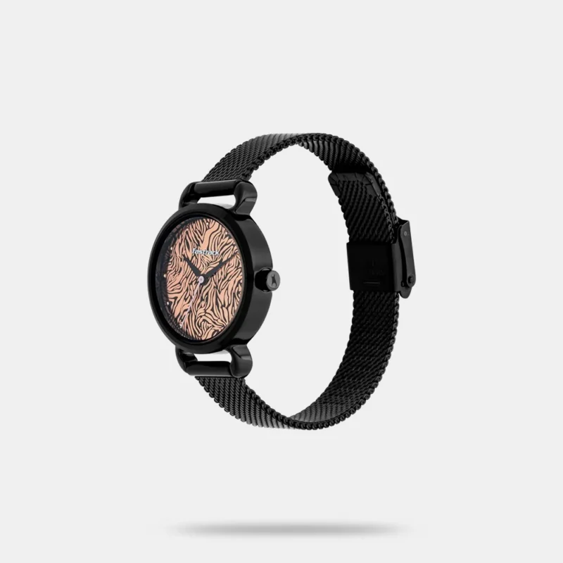 Fastrack Animal Print Quartz Analog Rose Gold Dial Stainless Steel Strap Watch for Girls - NR6221NM01 - Image 2