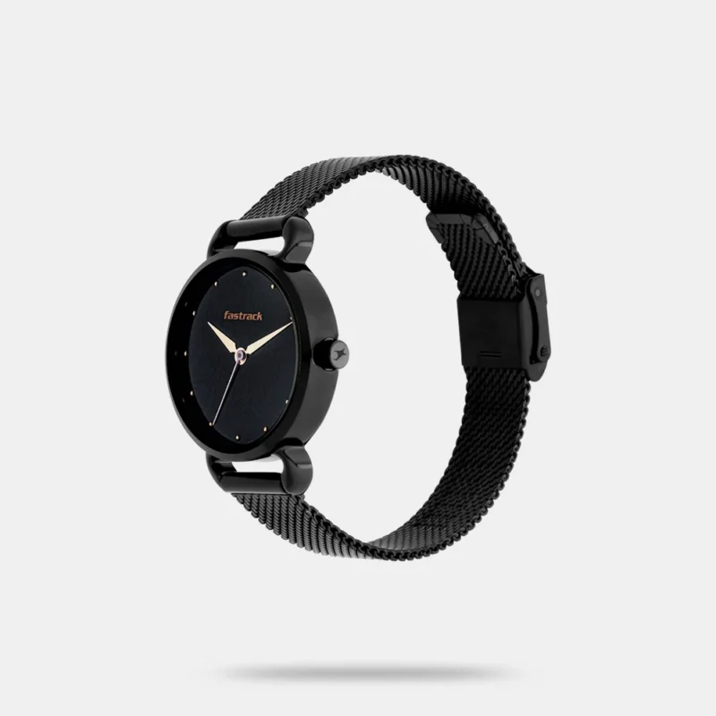 Fastrack Animal Print Quartz Analog Black Dial Stainless Steel Strap Watch for Girls - NR6221NM02 - Image 2