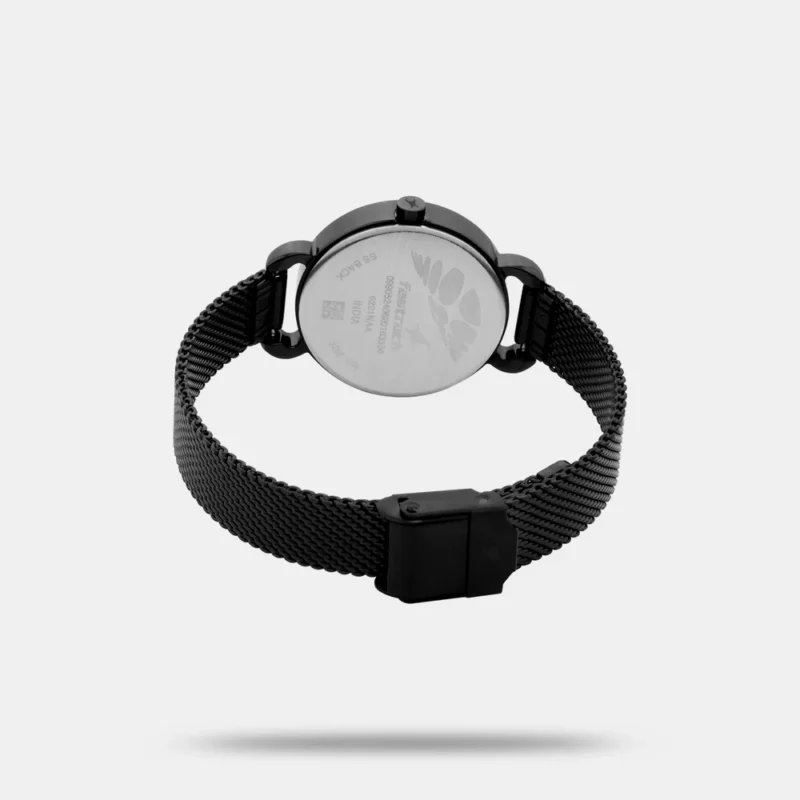 Fastrack Animal Print Quartz Analog Black Dial Stainless Steel Strap Watch for Girls - NR6221NM02 - Image 3