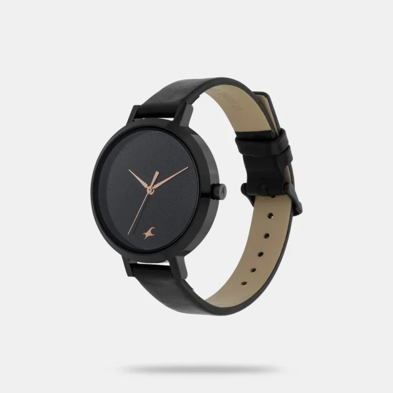 Fastrack Paint Me Quartz Analog Black Dial Leather Strap Watch for Girls - NR6230NL01 - Image 2