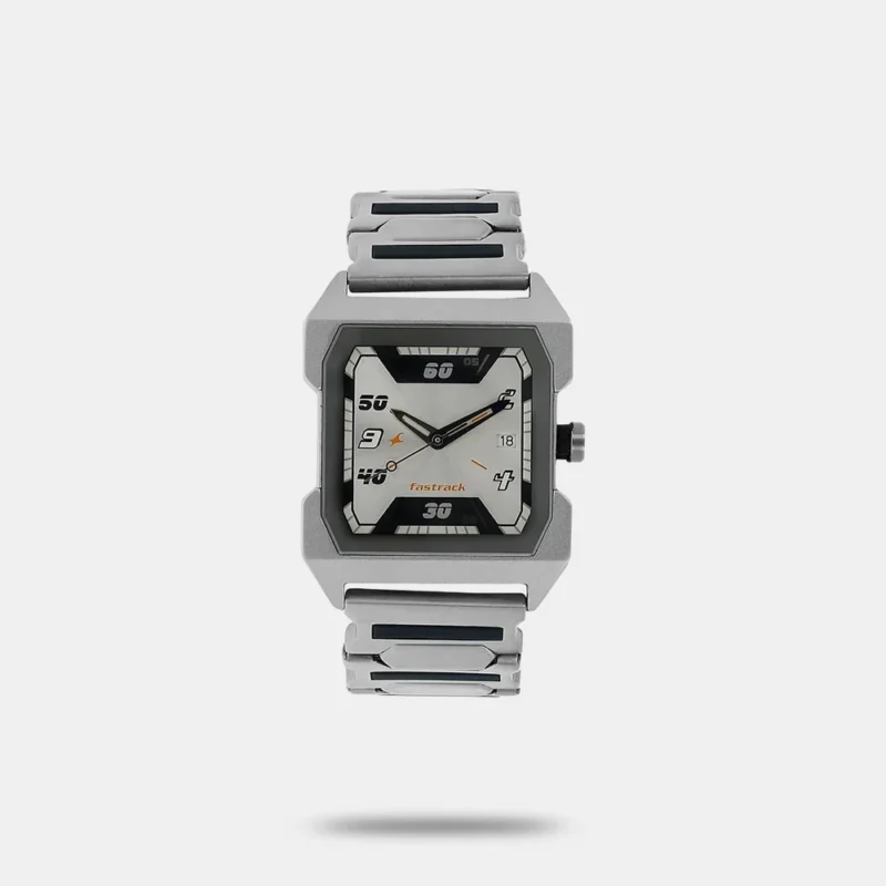 Fastrack Quartz Analog Silver Dial Stainless Steel Strap Watch for Guys - NS1474SM01