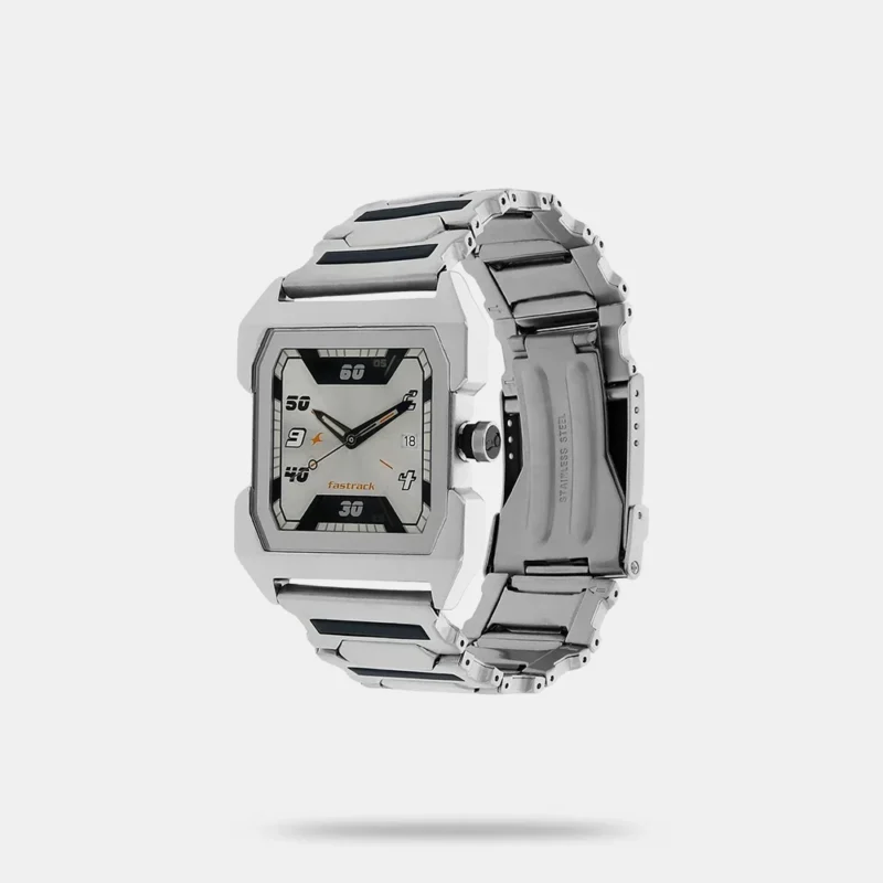 Fastrack Quartz Analog Silver Dial Stainless Steel Strap Watch for Guys - NS1474SM01 - Image 2