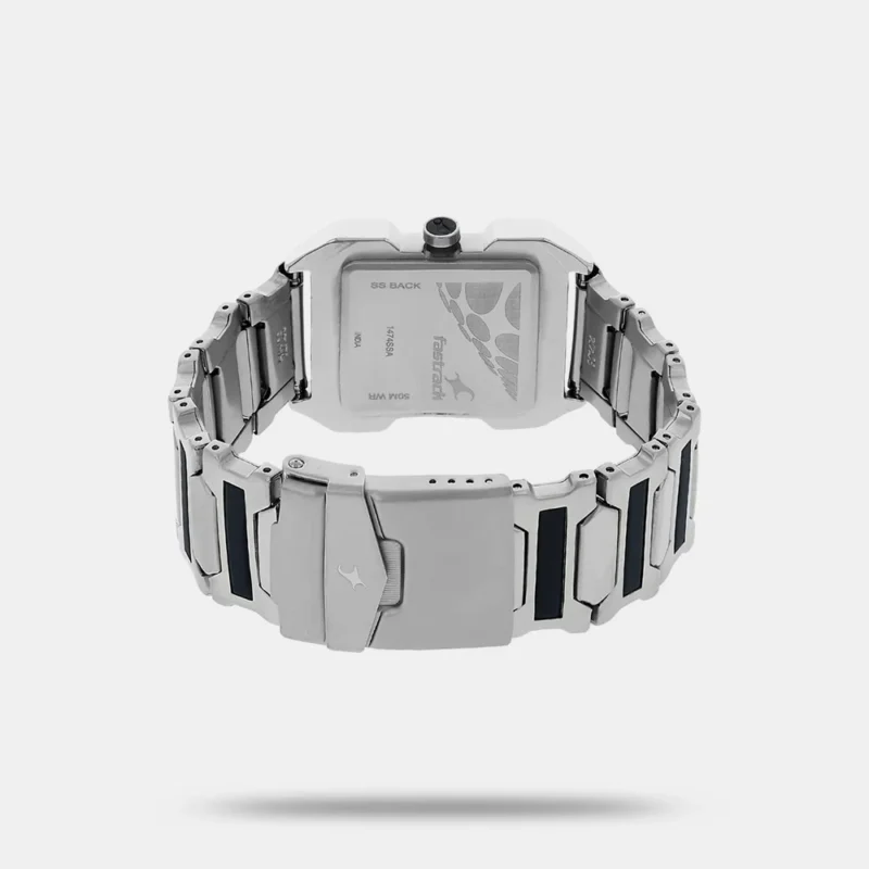Fastrack Quartz Analog Silver Dial Stainless Steel Strap Watch for Guys - NS1474SM01 - Image 3