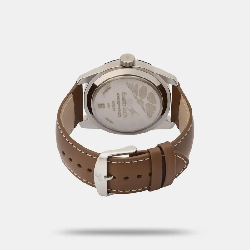 Fastrack Quartz Analog Silver Dial Leather Strap Watch for Guys - NS3099SL01 - Image 4