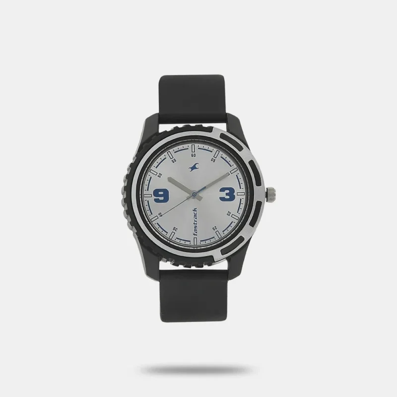 Fastrack Quartz Analog Silver Dial Plastic Strap Watch for Guys - NS3114PP02