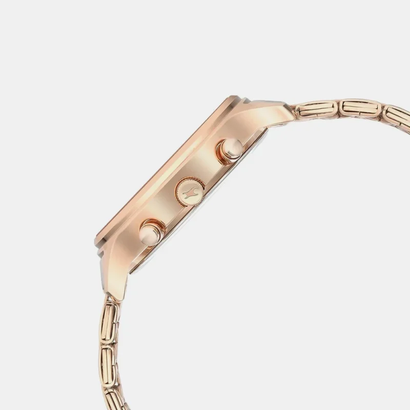 Fastrack Style Up Rose Gold Dial Stainless Steel Strap Watch for Girls - NS6207WM02 - Image 3