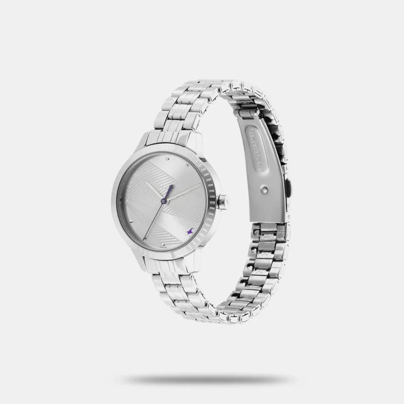 Fastrack Stunners Quartz Analog Silver Dial Metal Strap Watch for Girls - NS6267SM01 - Image 2