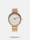 Own this women's analog watch from the Uptown Retreat collection by Fastrack and keep yourself updated with the latest trends. Its brass bracelet flaunts a black hue that accentuates the look of the watch. The grey round dial is nestled in a 37.45 mm case. It showcases plain three hands and a crown for time adjustment. This water resistant watch will be your timeless possession. Besides, it is completed with a jewellery clasp to ensure a secure fit on the wrist.