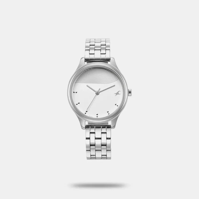 Fastrack Stunners Quartz Analog Silver Dial Metal Strap Watch for Girls -NS6280SM01