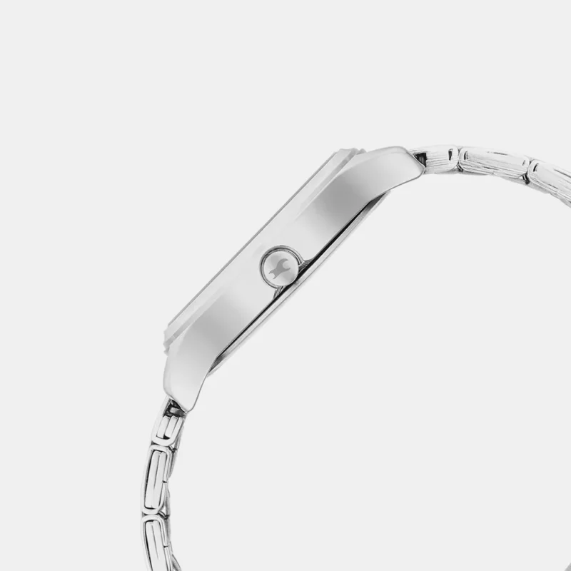 Fastrack Stunners Quartz Analog Silver Dial Metal Strap Watch for Girls -NS6280SM01 - Image 4