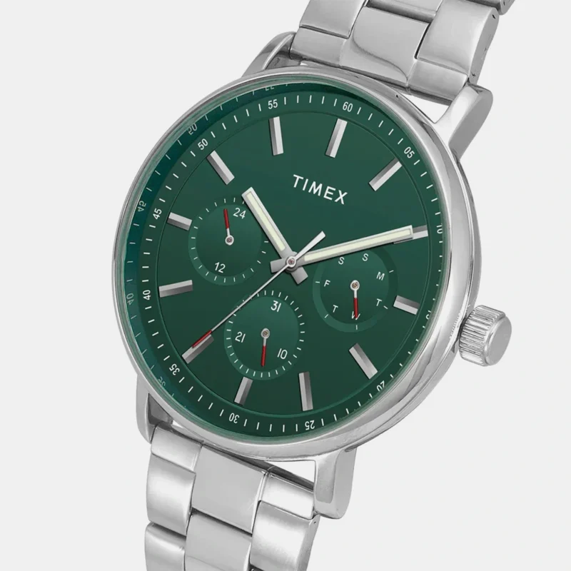 Timex Fashion Men's Green Dial Round Case Multifunction Function Watch -TWEG20017 - Image 2