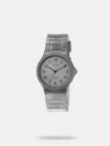A must-have timepiece for all the watch aficionados, this women's analog watch from Lee Cooper will be a perfect pick. Its stainless steel strap vaunts a silver hue that enhances the look of the watch. The silver round dial is protected by a mineral glass. It showcases multifunction and a crown for time adjustment. Furthermore, it is complemented with a fold-over clasp with double push button safety clasp that ensures a secure fit on the wrist.