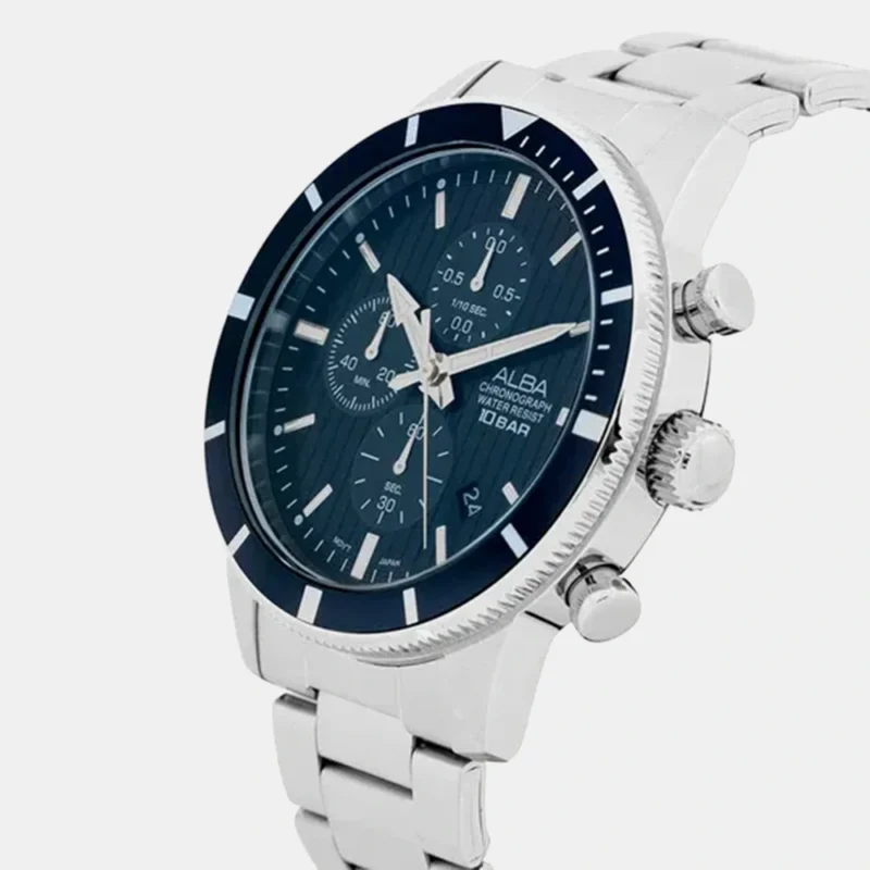 Blue Patterned Dial Chronograph Watch - AM3955X1 - Image 2