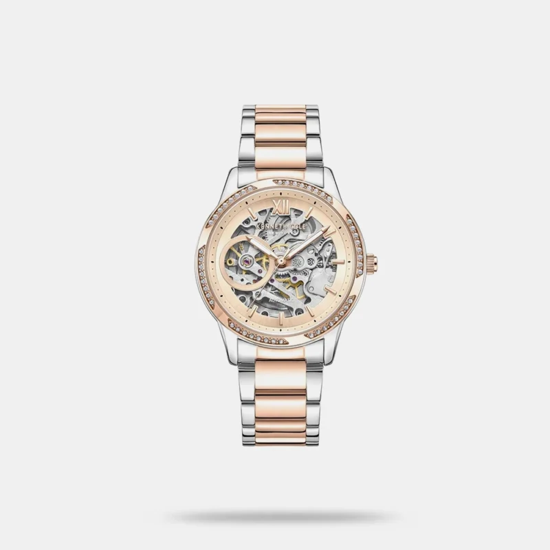 Kenneth Cole Automatic Rose Gold Dial Stainless Steel Strap Analog Watch for Women -KCWLL0016402LD