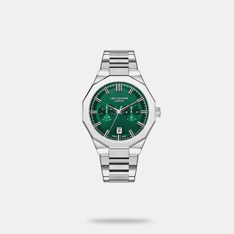 Men Brass Dial & Stainless Steel Bracelet Style Straps Analogue Multi Function Watch - LEE COOPER LC08018.370