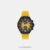 Amaze everyone around you by wearing this men's analog watch from Lee Cooper. The black round dial is protected by a mineral glass. It features chronograph and a crown for time adjustment. The silicon strap comes in a yellow hue that further elevates the look of the timekeeper. Besides, it is completed with a buckle clasp to ensure a secure fit on the wrist.