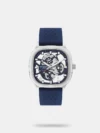 Complement your personality with this men's analog watch from Lee Cooper. Enclosed in a 44 mm case, the maroon square dial is secured by a mineral glass. It displays plain three hands. The silicon strap showcases a maroon hue that uplifts the look of the watch. Besides, it is finished with a buckle clasp that provides a secure fit on the wrist.