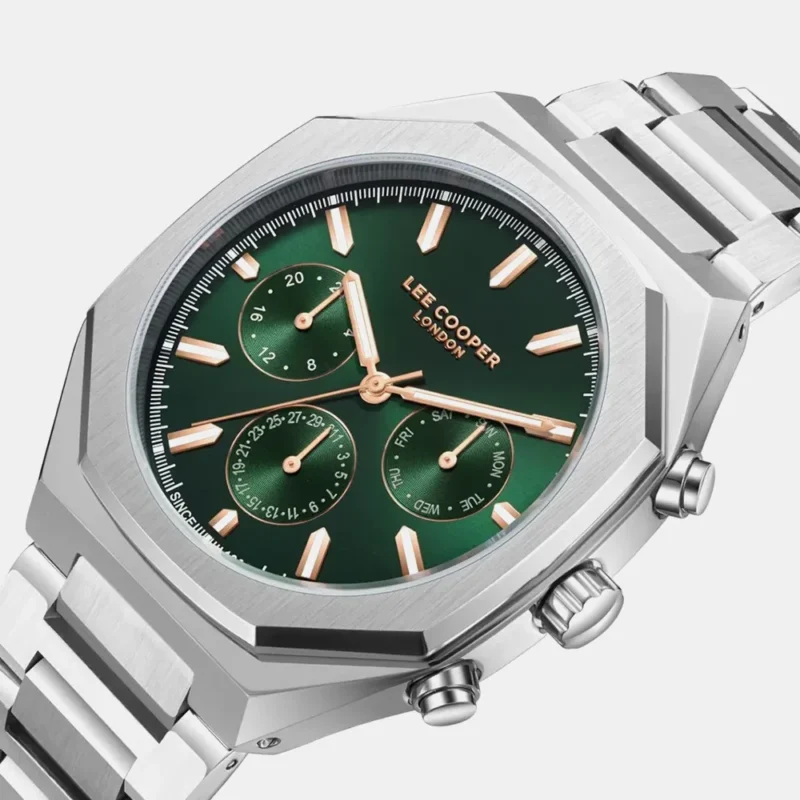 Men Brass Dial & Stainless Steel Bracelet Style Straps Analogue Multi Function Watch - LEE COOPER LC08045.370 - Image 2