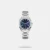 Give your timepiece collection a completion with this women's analog watch from the collection by Lee Cooper. Functional on a quartz movement and protected by a mineral glass, the blue round dial is housed in a 34 mm case. It displays multifunction. The stainless steel strap flaunts a silver hue that accentuates the look of the watch. Besides, it is completed with a push-button clasp to ensure a secure fit on the wrist.