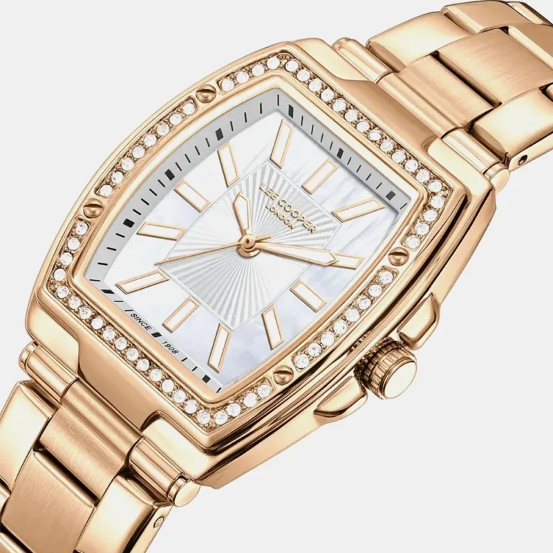 Women Brass Dial & Stainless Steel Bracelet Style Straps Analogue Watch - LEE COOPER LC08058.430 - Image 2