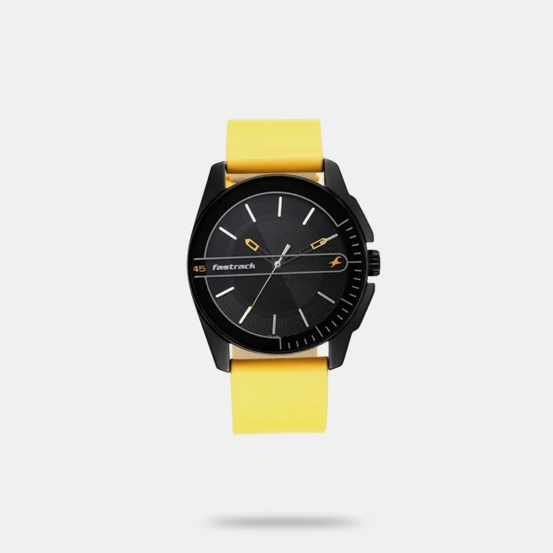 Fastrack Wear Your Look Quartz Analog Black Dial Leather Strap Watch for Guys - NS3089NL01