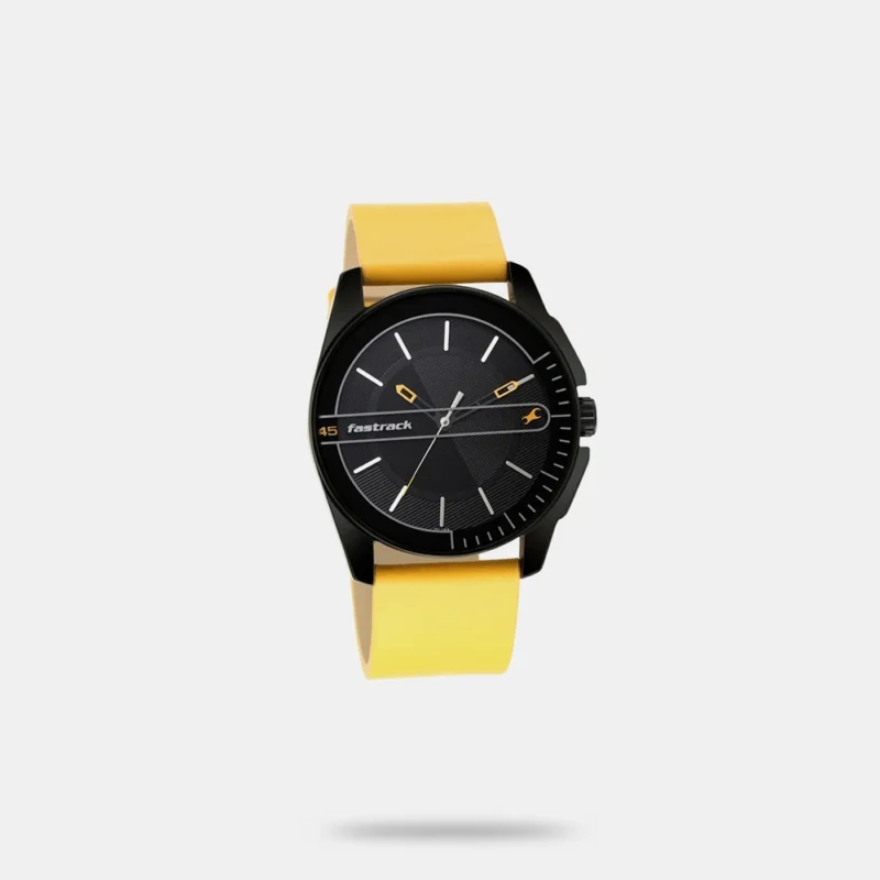 Fastrack Wear Your Look Quartz Analog Black Dial Leather Strap Watch for Guys - NS3089NL01 - Image 2