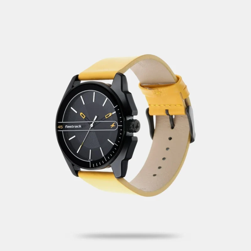 Fastrack Wear Your Look Quartz Analog Black Dial Leather Strap Watch for Guys - NS3089NL01 - Image 3