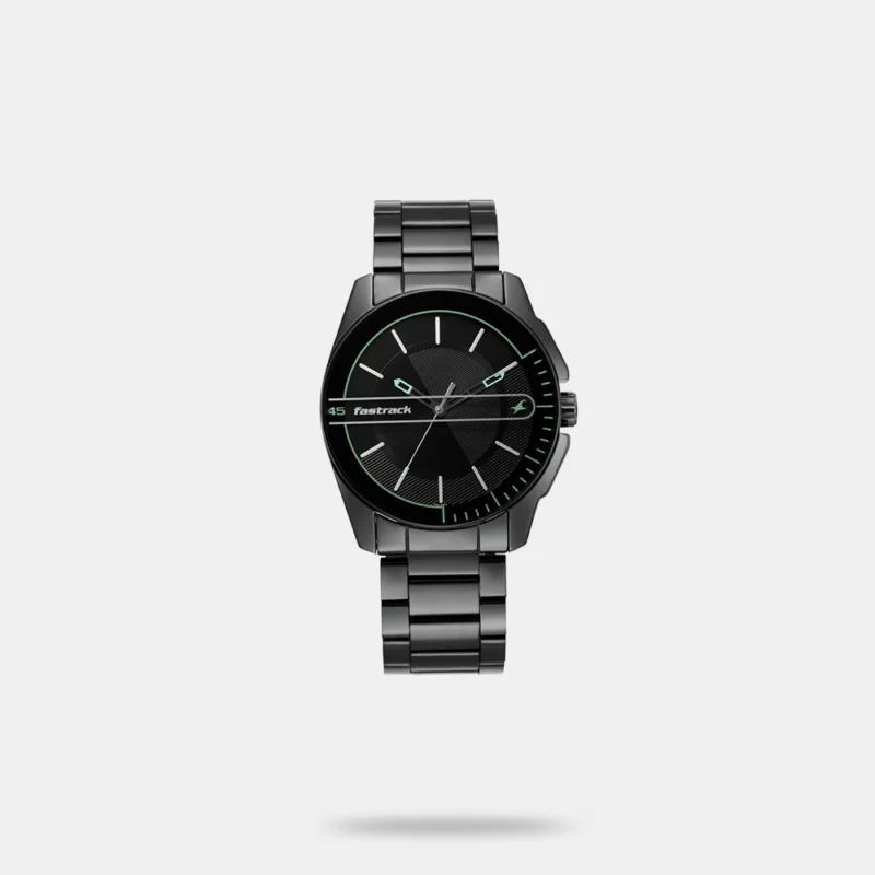 Fastrack Wear Your Look Quartz Analog Black Dial Metal Strap Watch for Guys - NS3089NM03