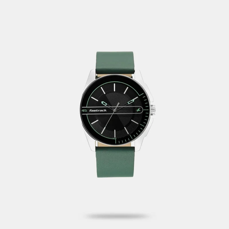 Fastrack Wear Your Look Quartz Analog Black Dial Leather Strap Watch for Guys - NS3089NL01