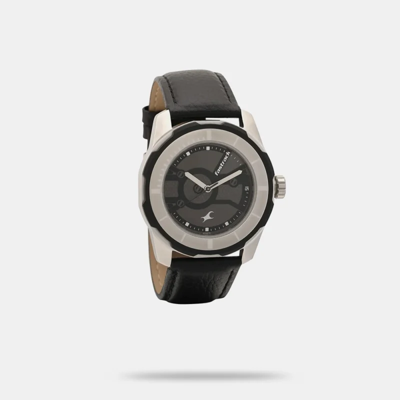 Fastrack Quartz Analog Black Dial Leather Strap Watch for Guys - NS3099SL02 - Image 2