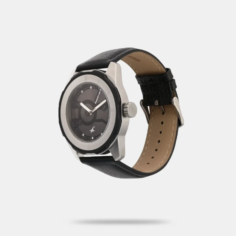 Fastrack Quartz Analog Black Dial Leather Strap Watch for Guys - NS3099SL02 - Image 3