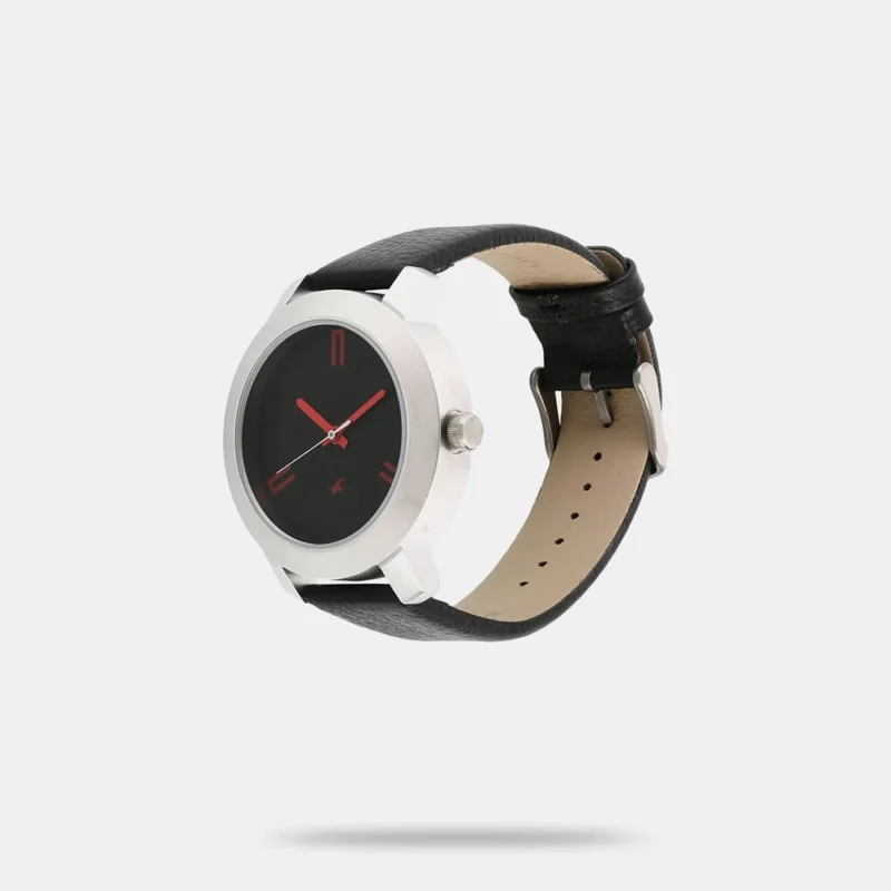 Fastrack Quartz Analog Black Dial Leather Strap Watch for Guys - NS3120SL02 - Image 2