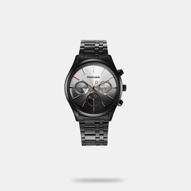 Fastrack Opulence Quartz Multifunction Multicoloured Dial Stainless Steel Strap Watch for Guys - NS3288NM01