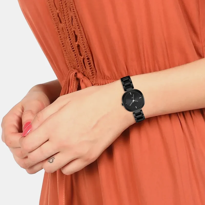 Fastrack Stunners Quartz Analog Black Dial Metal Strap Watch for Girls - NS6247NM01 - Image 5