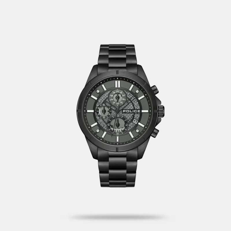 Police Chronograph Black Dial Black Color Stainless Steel Strap Watch For Men - PLPEWGI0054004