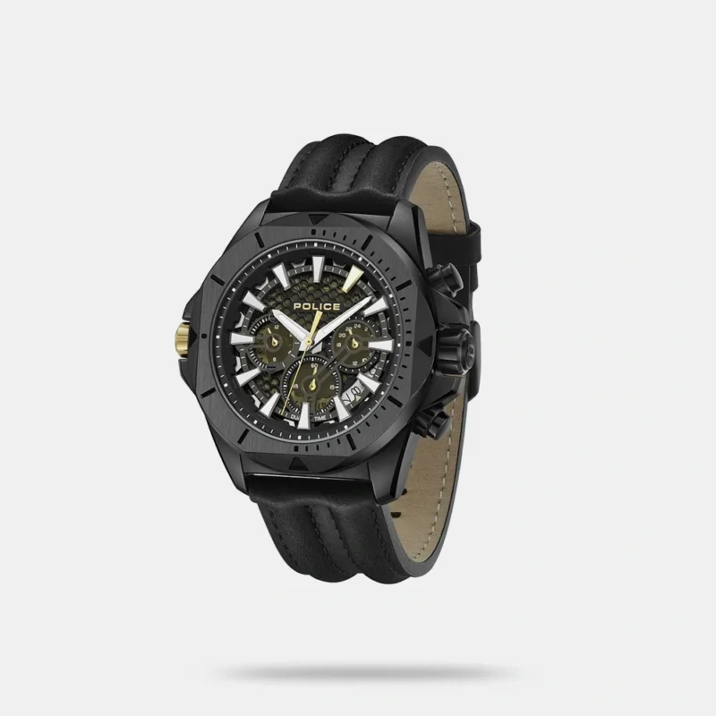 Police Multifunction Black Dial Leather Strap Watch For Men - PLPEWGF0054503 - Image 2